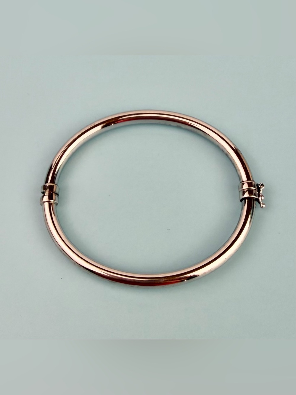 Vintage 80s Classic Sterling Silver 925 Hinged Bangle Bracelet | Oval 2 3/8"